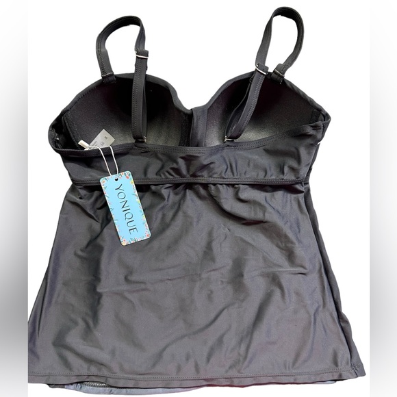 YONIQUE womens modest underwire size small tankini top swim top swimwear NWT - Picture 3 of 4